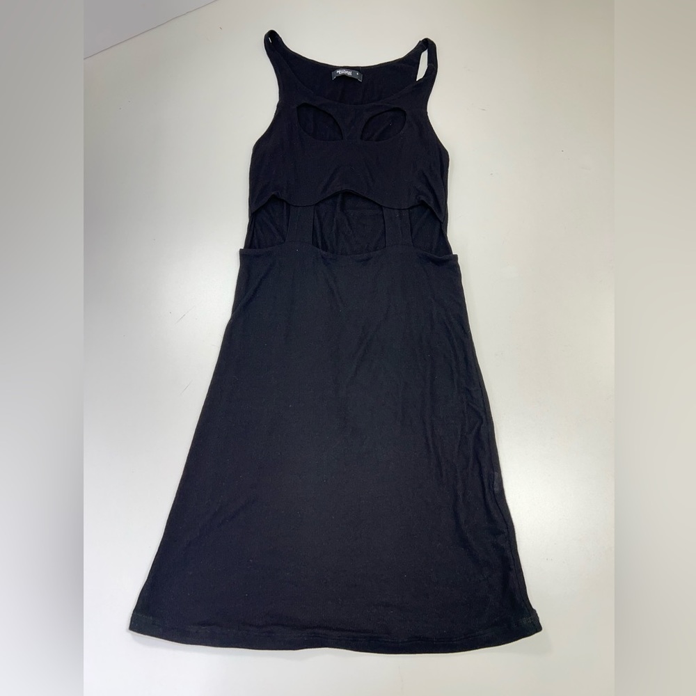 REVOLVE Michael Lauren Dress Black Ribbed Knit Cut Out Sample Size Small NEW - Picture 10 of 12